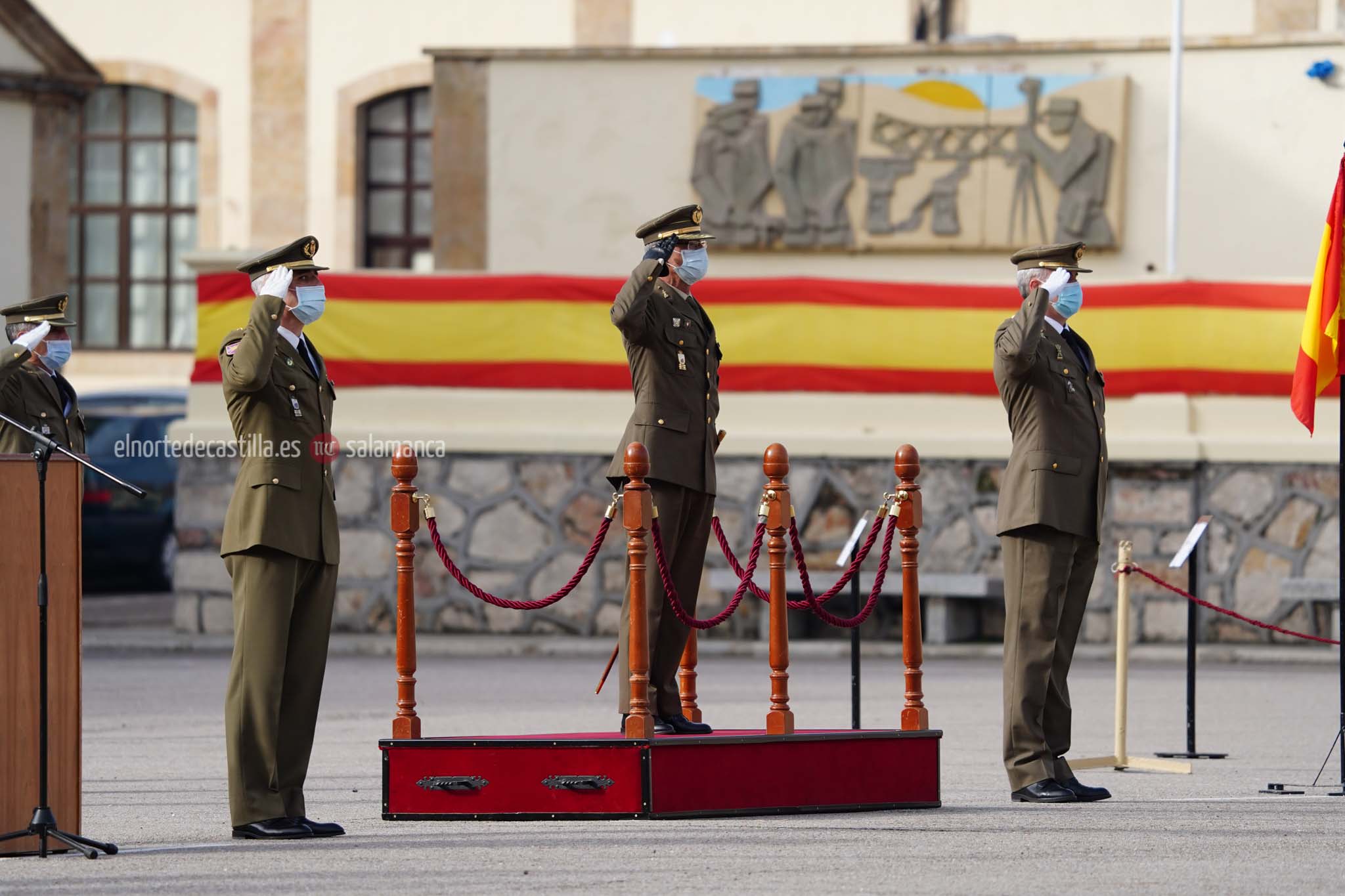 Acto de toma de posesión del nuevo Teniente Coronel en el cuartel de Arroquia de Salamanca