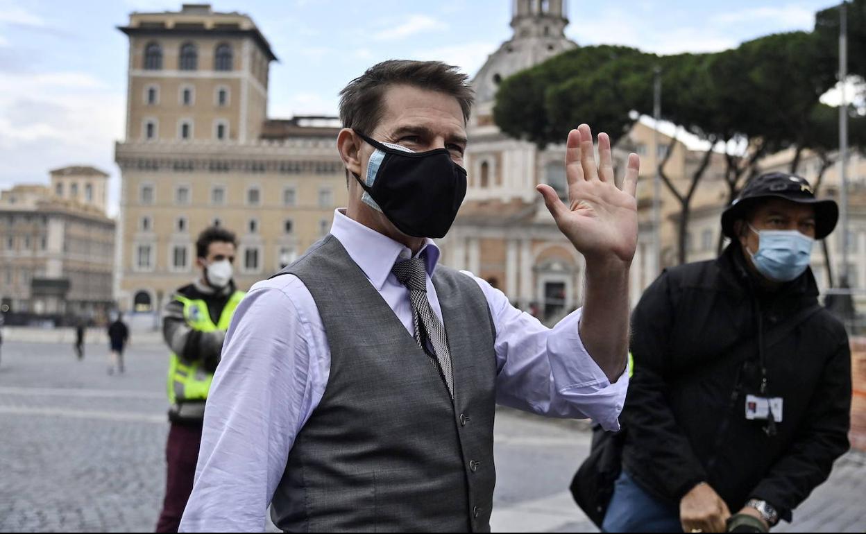 El actor Tom Cruise, durante un rodaje en Roma en noviembre pasado.