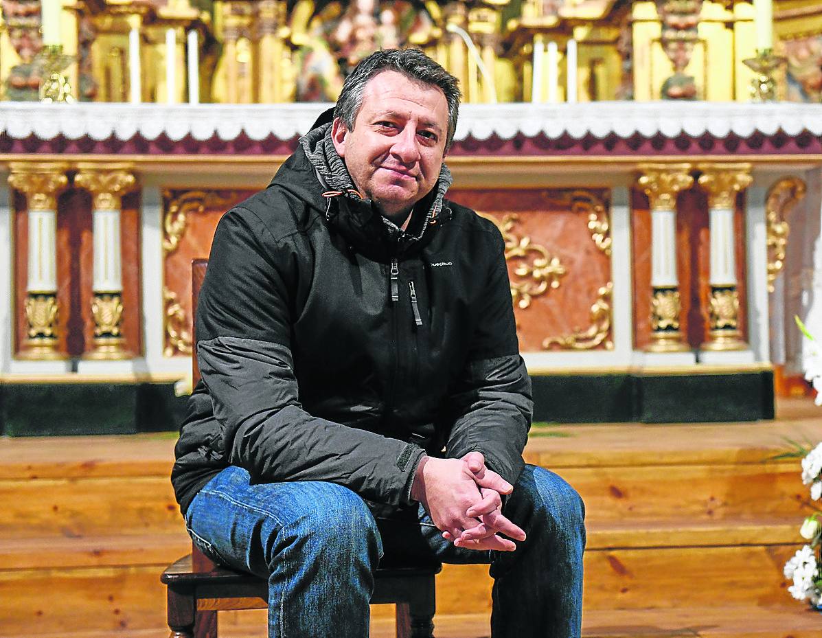 José Alfredo Lanchero, en la iglesia de Cigales. 