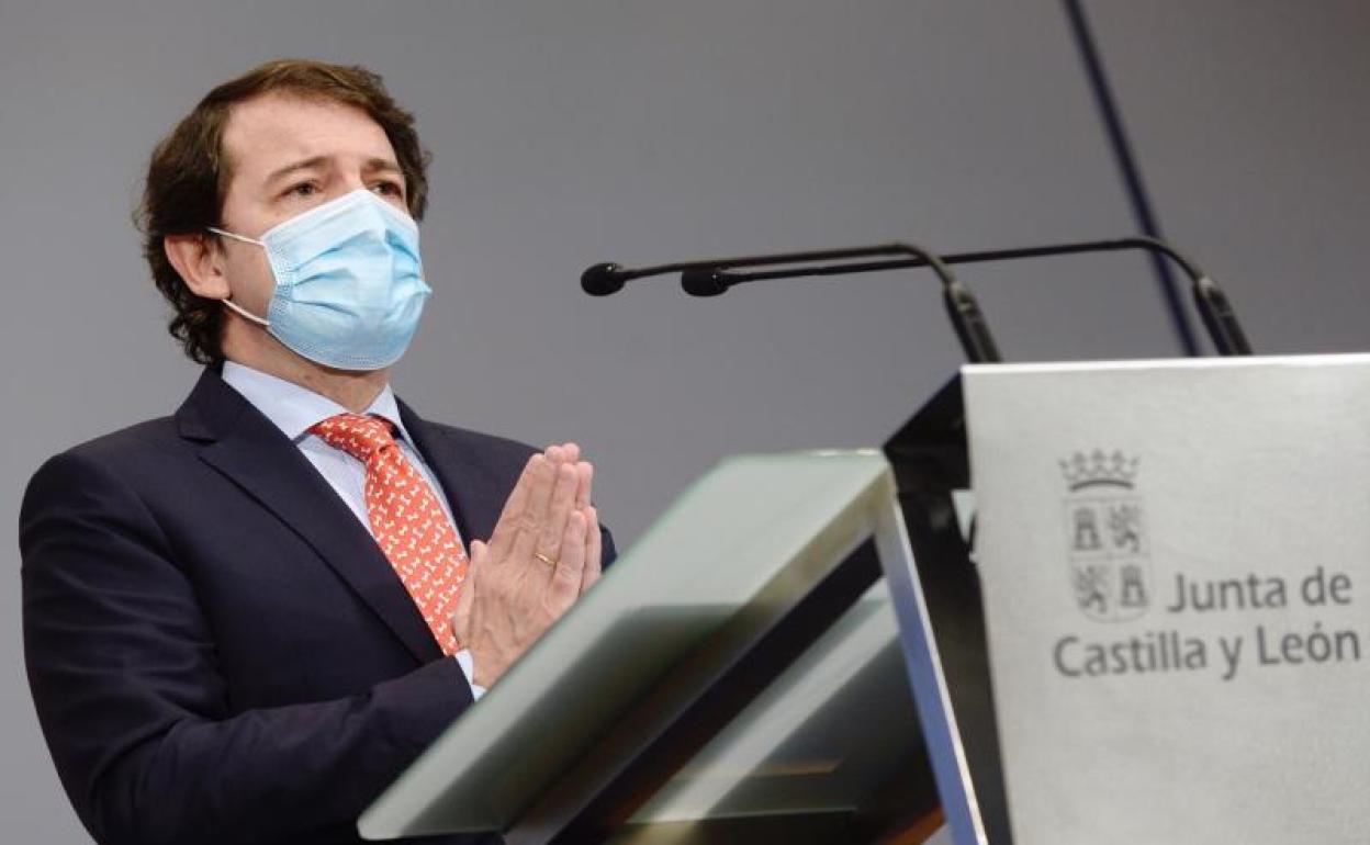 Fernández Mañueco, predidente de la Junta, en una de sus comparecencias.