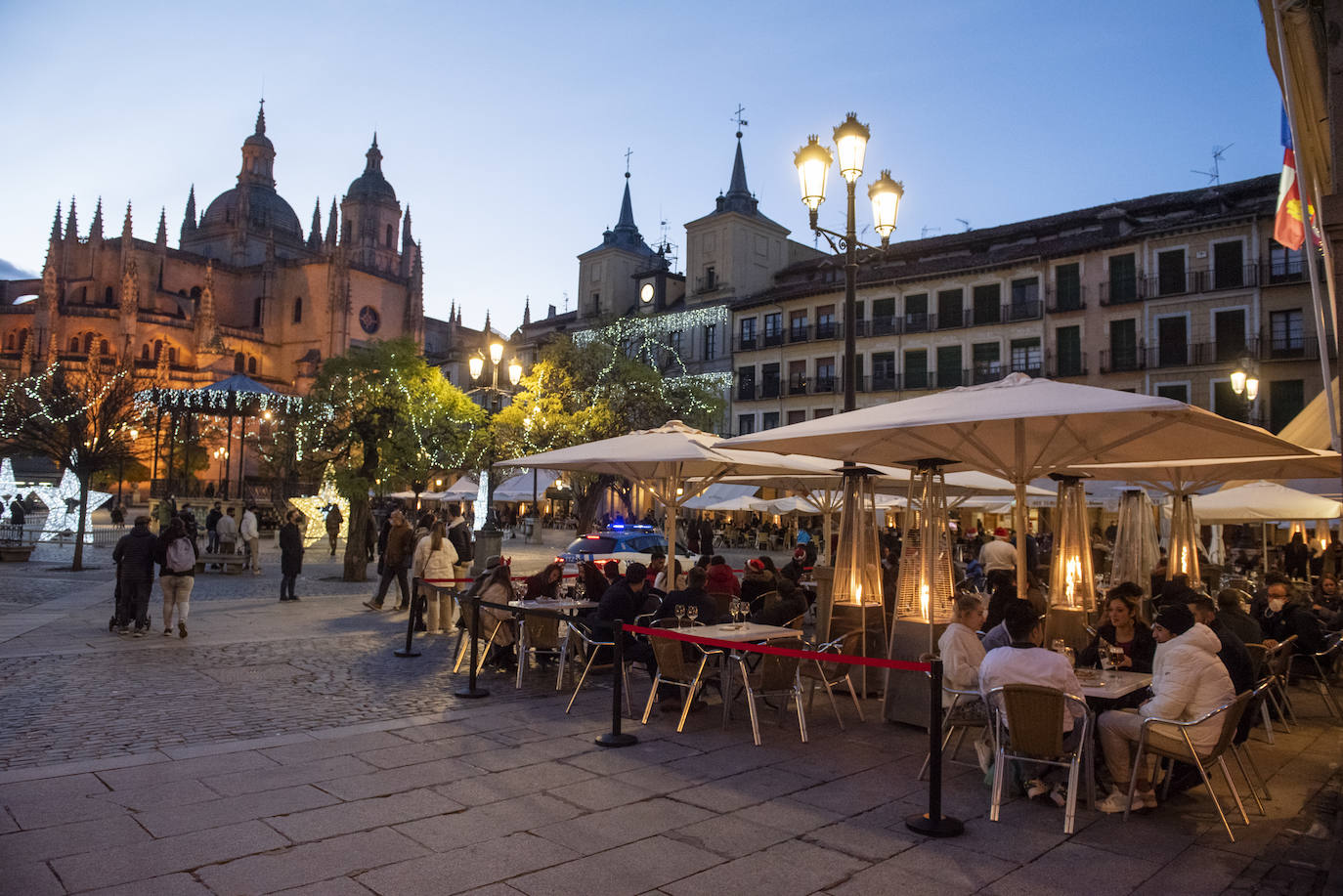 Aspecto de la Plaza Mayor durante la Tardebuena. 