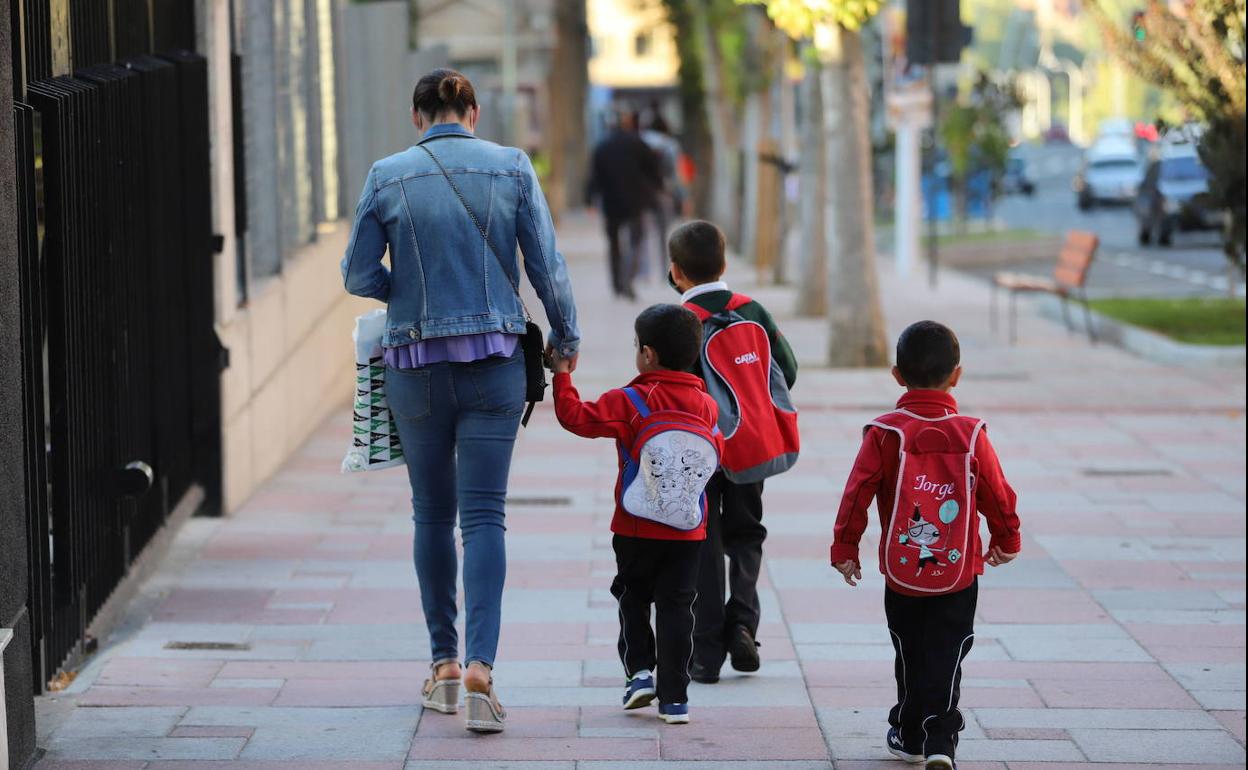 Alumnos salmantinos en el arranque del curso escolar el 9 de septiembre.