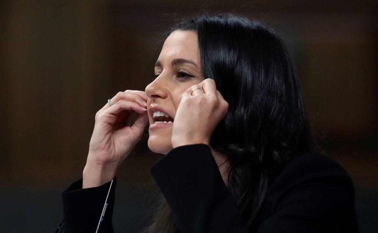 Inés Arrimadas, durante una intervención en el Congreso. 