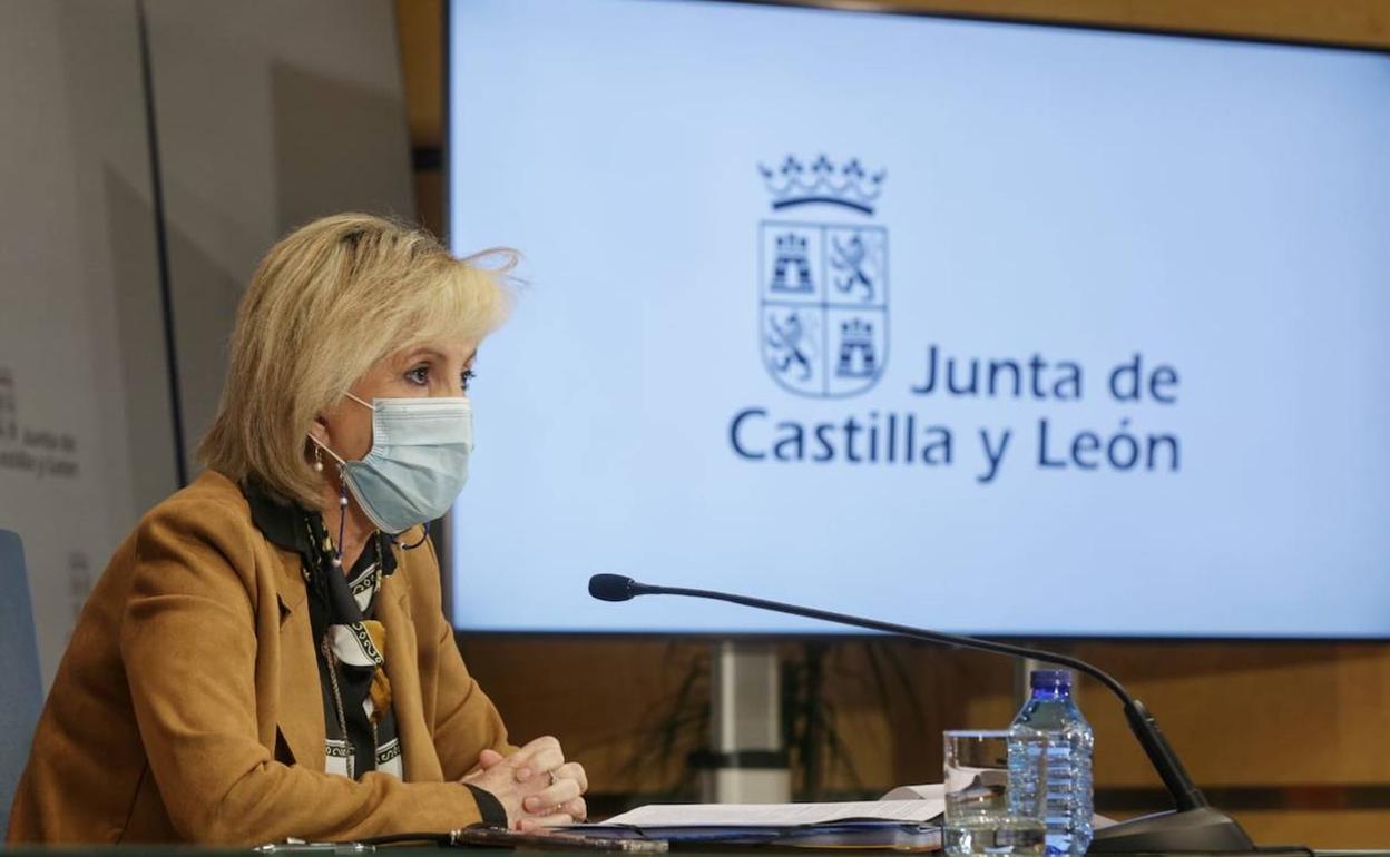 Verónica Casado, durante la rueda de prensa que ofreció esta mañana.