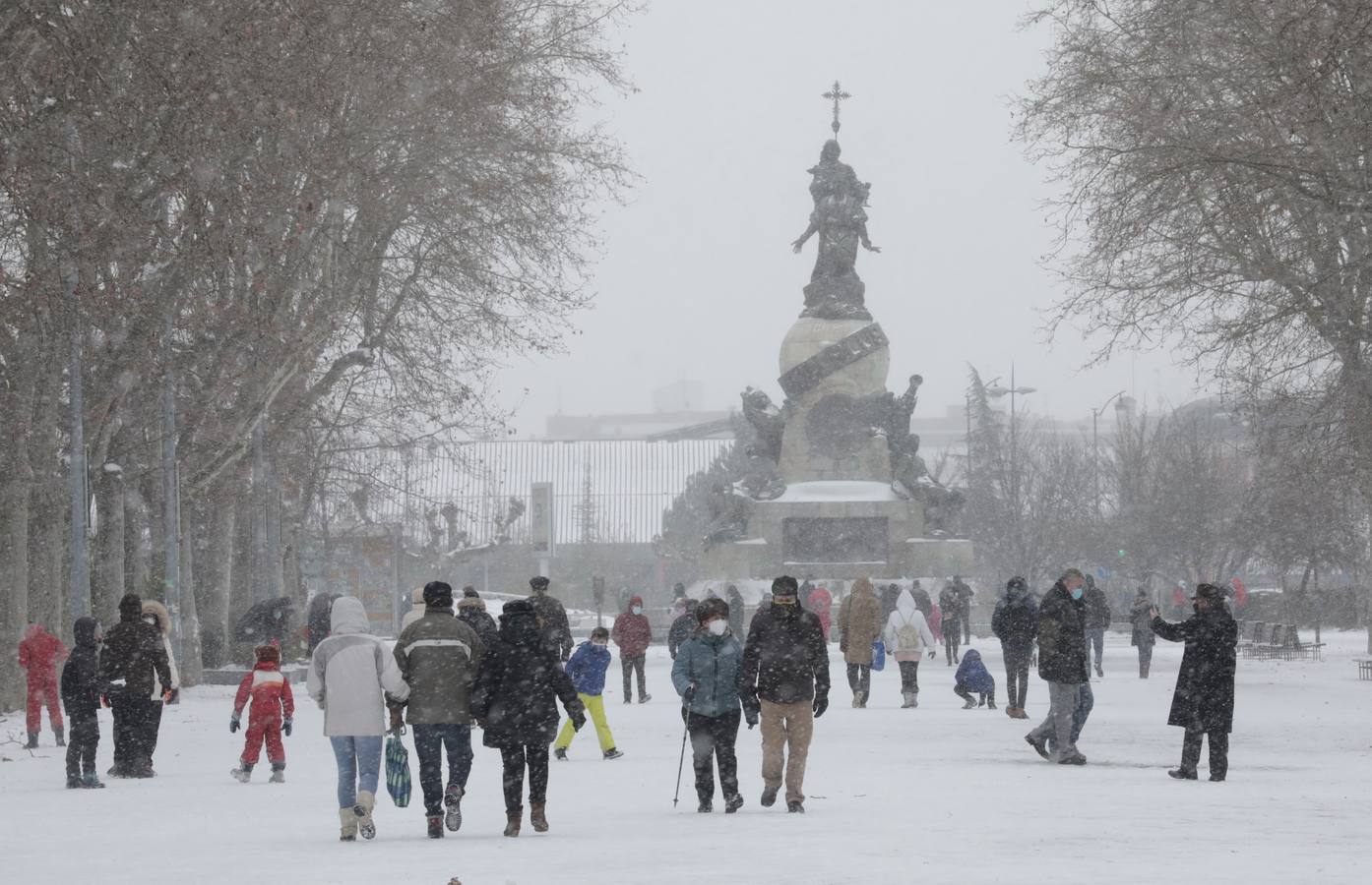 Fotos: Los vallisoletanos disfrutan de un día de nieve en la ciudad