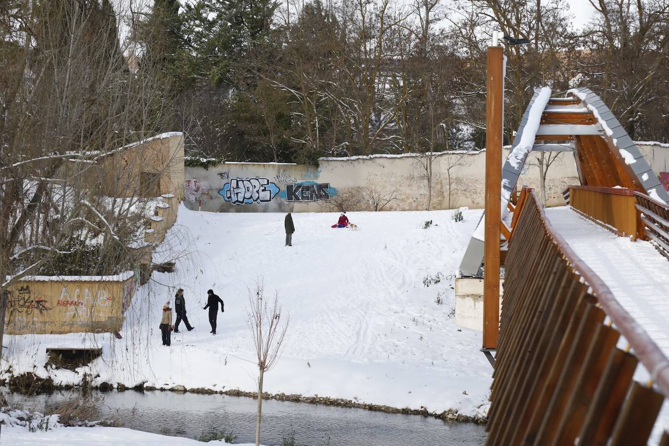 Fotos: Restos de hielo y nieve, protagonistas de la manaña del domingo en Peñafiel