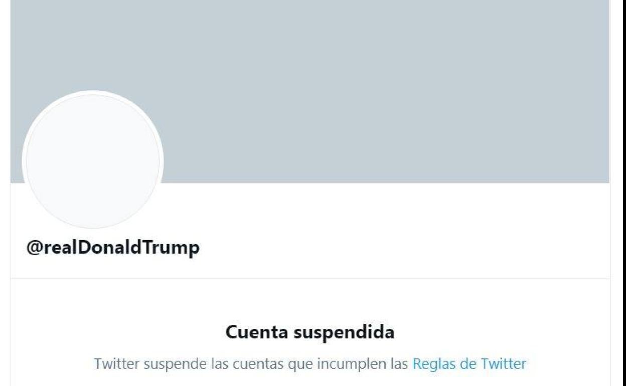 Aspecto actual de la cuenta de Twitter de Donald Trump. 