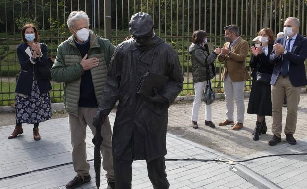 Eduardo Cuadrado, el pasado 17 de octubre durante la presentación de su escultura dedicada a Delibes.