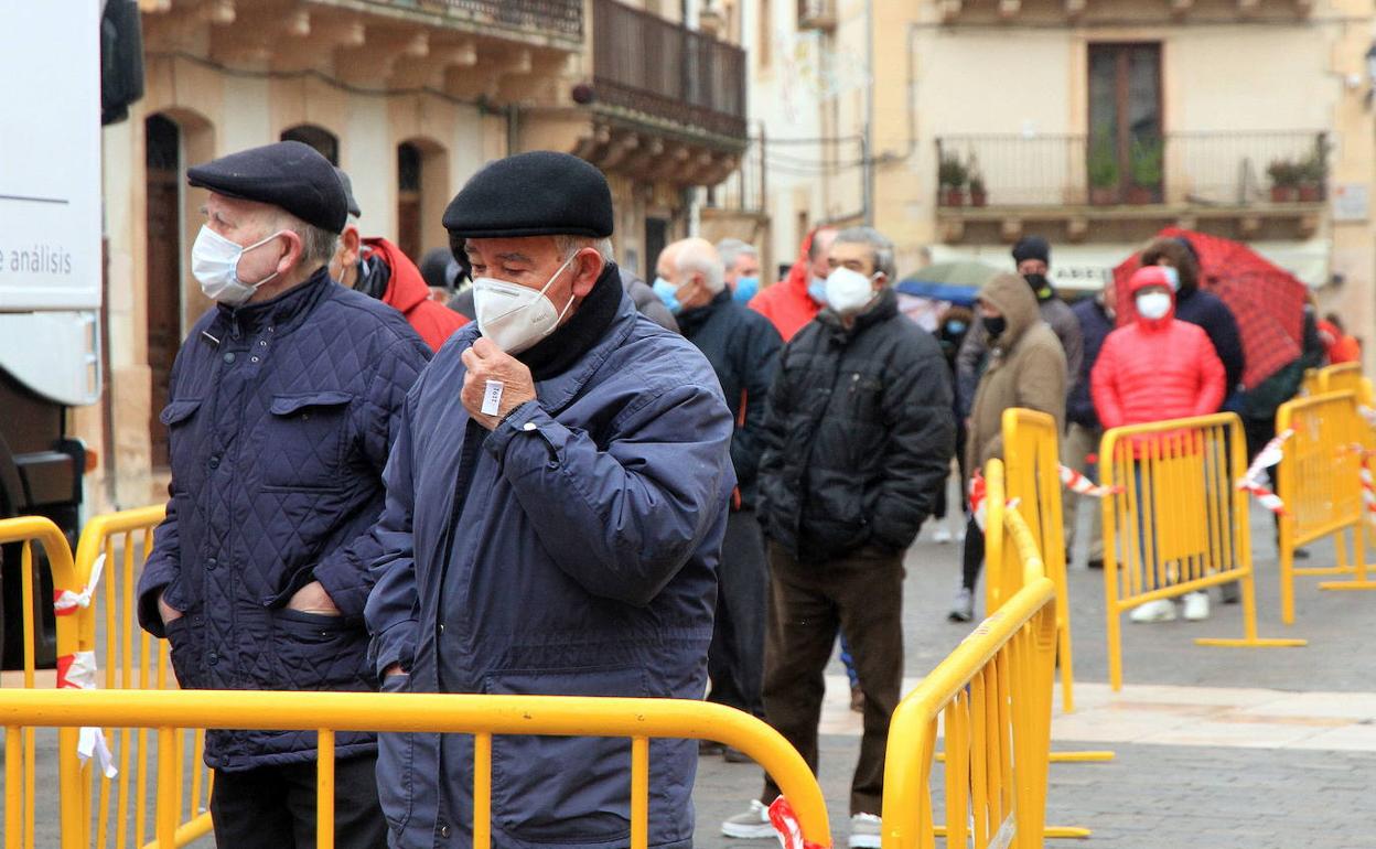 Cribado masivo para ladetección de covid el día de Nochevieja en Sepúlveda (Segovia). 