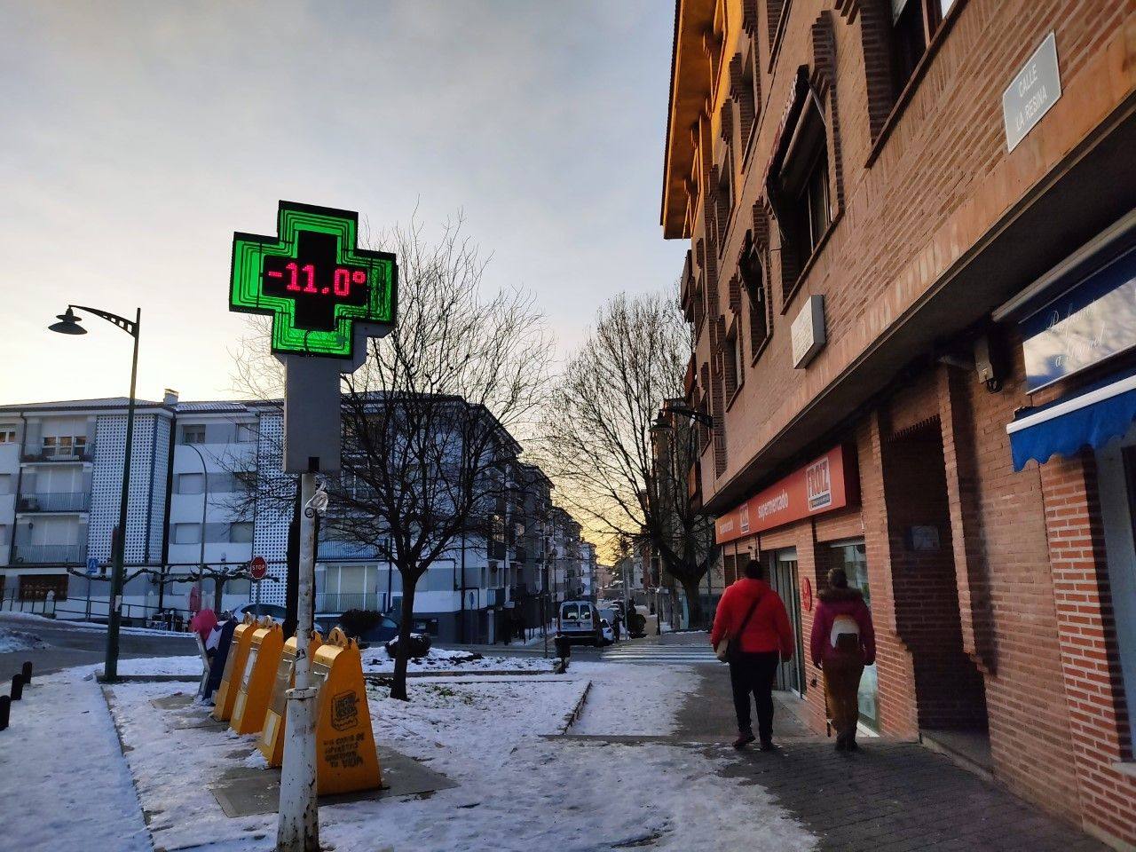 El termómetro marca 11 grados bajo cero en Cuéllar durante el martes por la mañana.
