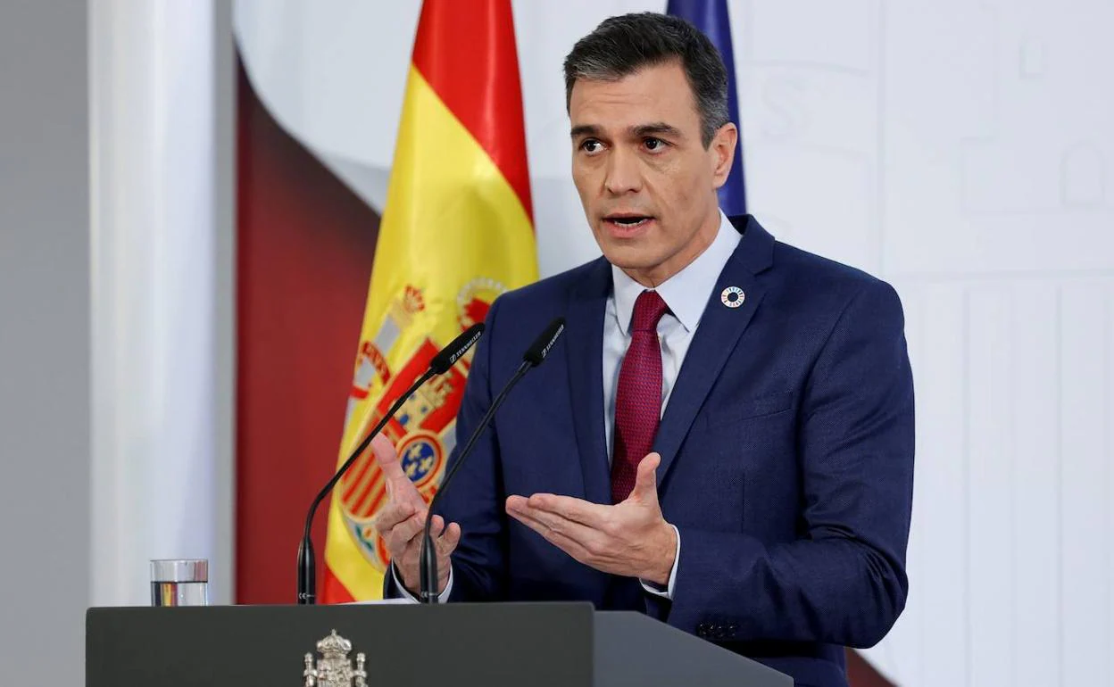 Pedro Sánchez, durante una intervención tras el Consejo de Ministros. 