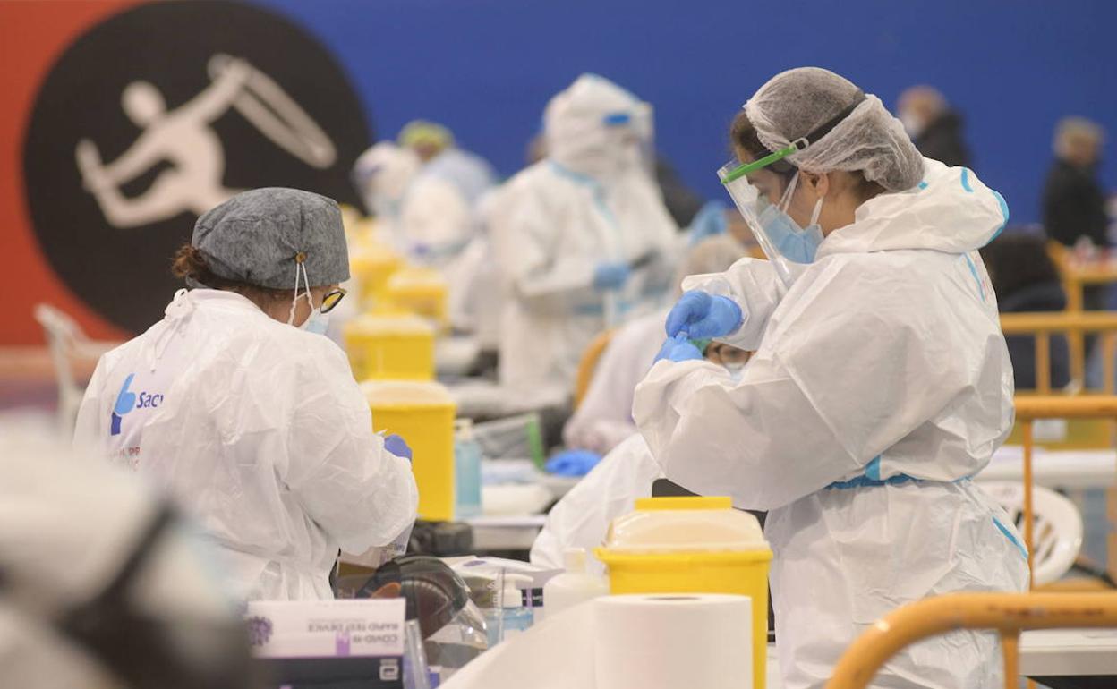 Cribado realizado la pasada semana en el polideportivo de Tordesillas. 