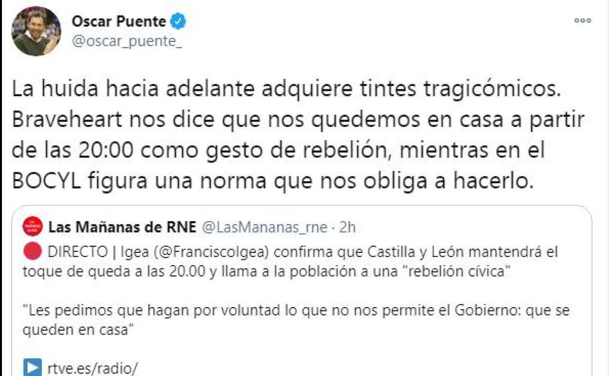 Twitter de ösdcar Puente. 