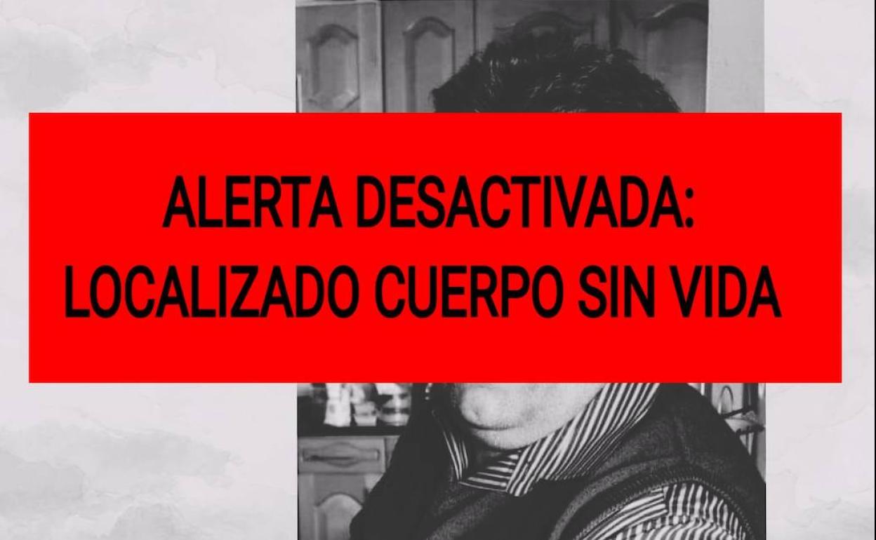 Imagen del perfil en Twitter de la asociación Abufade, alertando del hallazgo del cadáver.