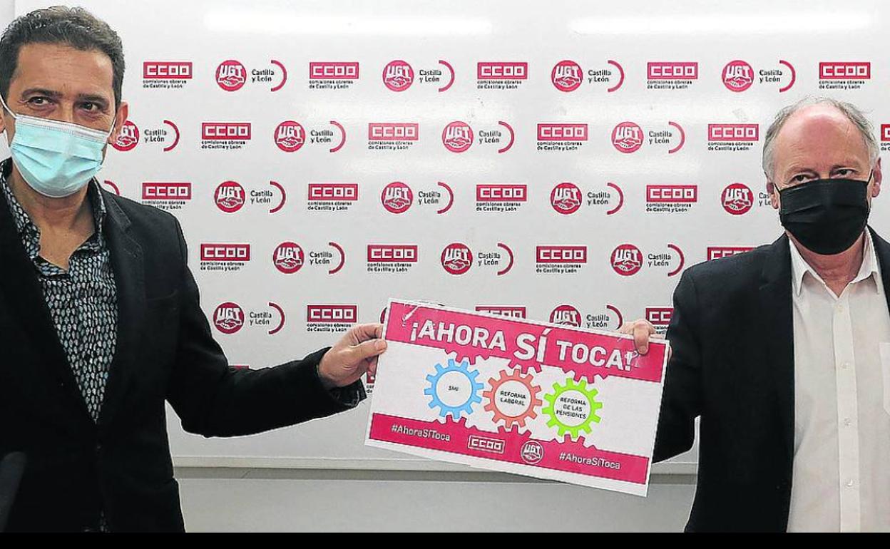 Vicente Andrés (CC OO) y Faustino Temprano, en su comparecencia. 