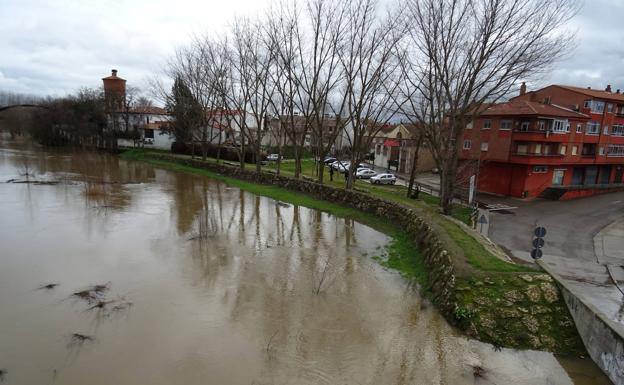 El Cega, junto al dique construido años atrás en Viana.