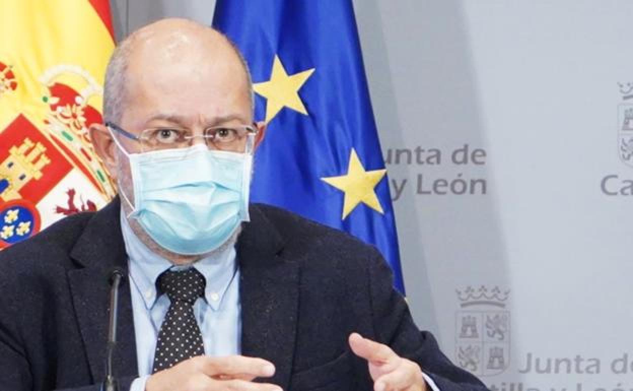 El vicepresidente de la Junta de Castilla y León, durante la rueda de prensa.