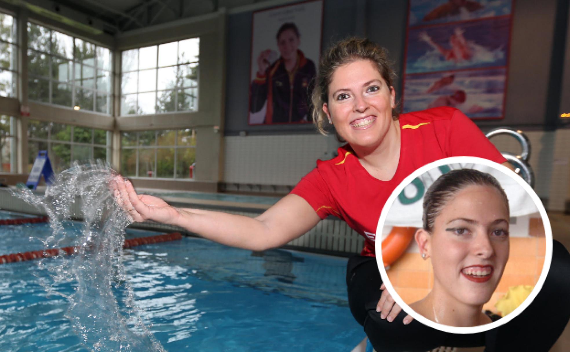 Laura López Valle en la piscina de Río Hortega y cuando participó en el nacional de 2005. 