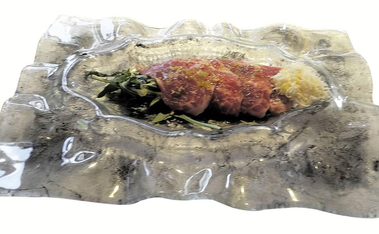 Carpacho de ibérico, plato del restaurante Don Fadrique en Alba de Tormes (Salamanca). 