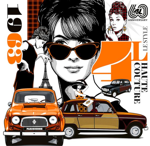 Cartel diseñado por Renault para conmemorar el 60 aniversario del modelo.