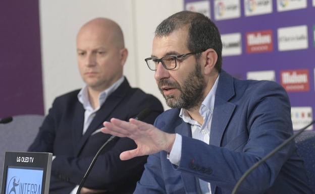 David Espinar y Mat Fenaert, jefe del gabinete de la Presidencia y consejero delegado del Real Valladolid. 