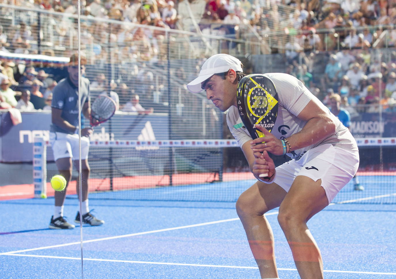 Momento de un partido de categoría masculina del Padel World Tour disputado en Valladolid en 2019.