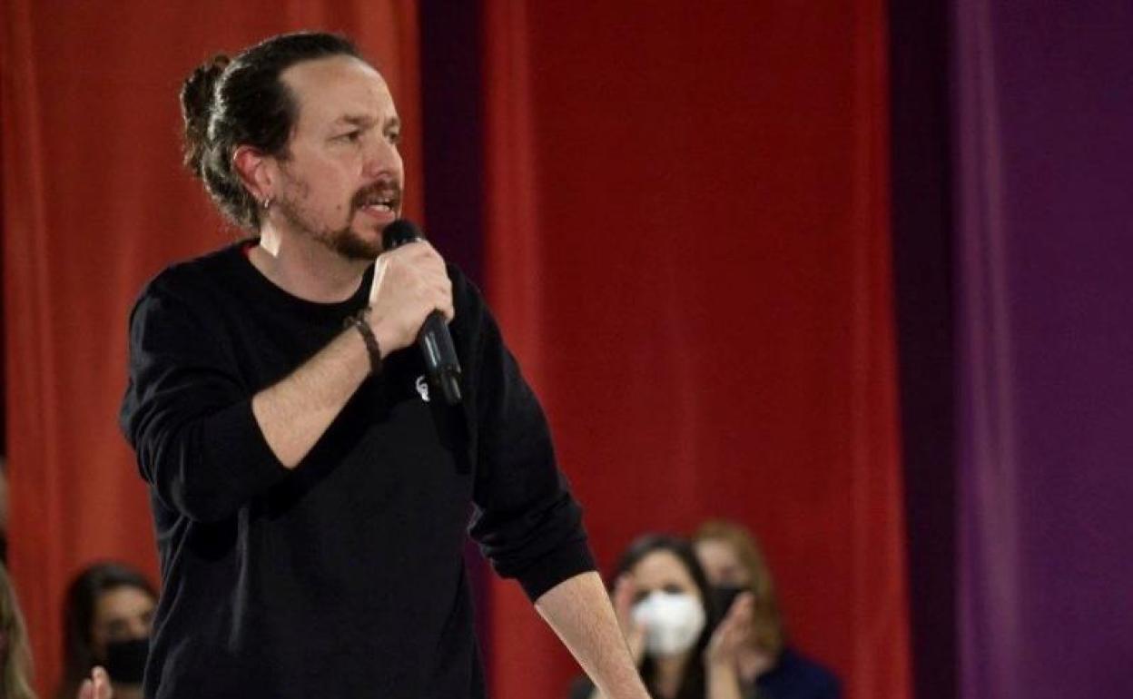 Pablo Iglesias, durante la presentación de la candidatura de Unidas Podemos Comunidad de Madrid.