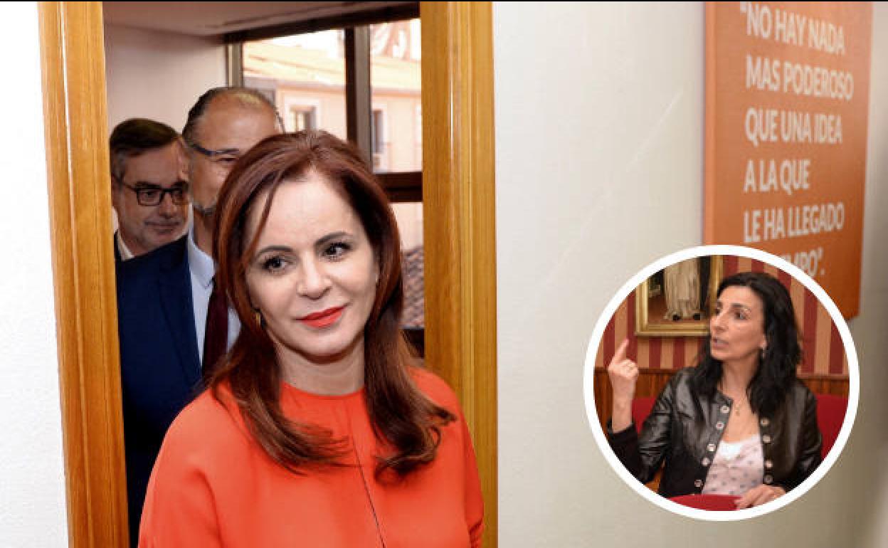 Silvia Clemente y la portavoz de Ciudadanos en el Ayuntamiento de Burgos, Gloria Beñeres.