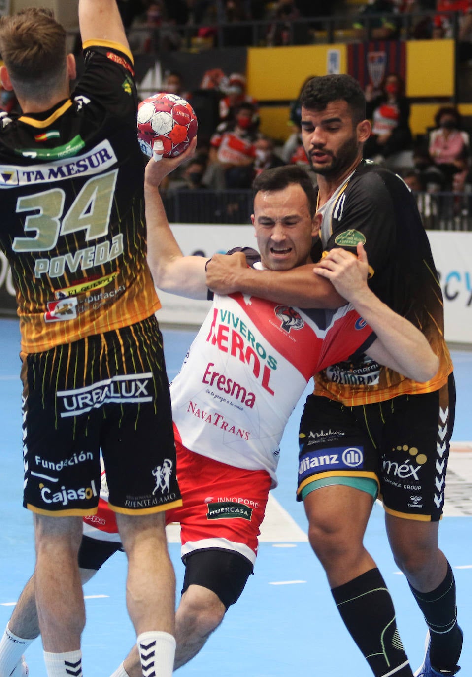 Partido de la Liga Asobal entre el Balonmano Nava y Puente Genil 