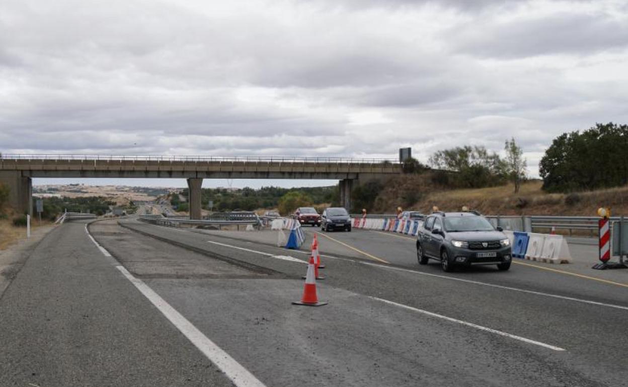 Tramo donde se produjeron las últimas obras de la A-66 a su paso por la zona de Guijuelo 