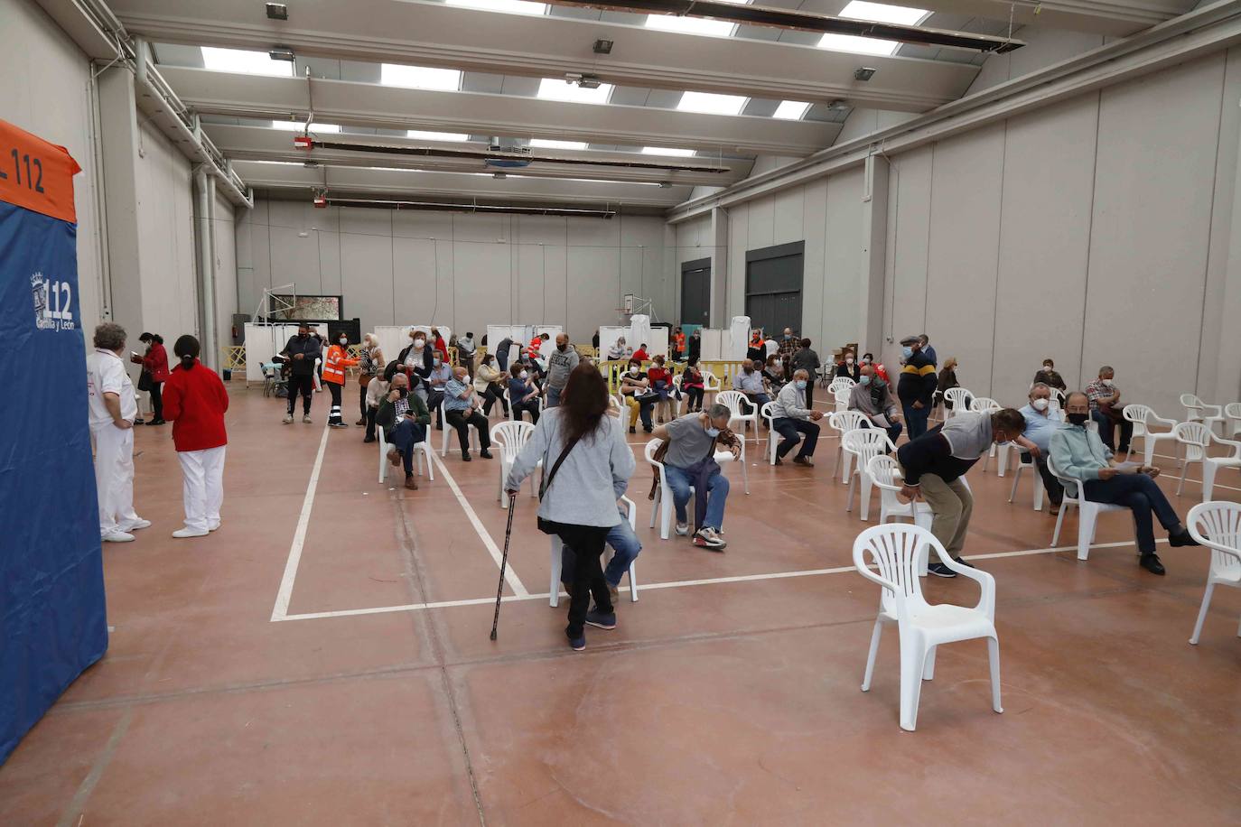 Así ha sido la vacunación este sábado en Peñafiel. 