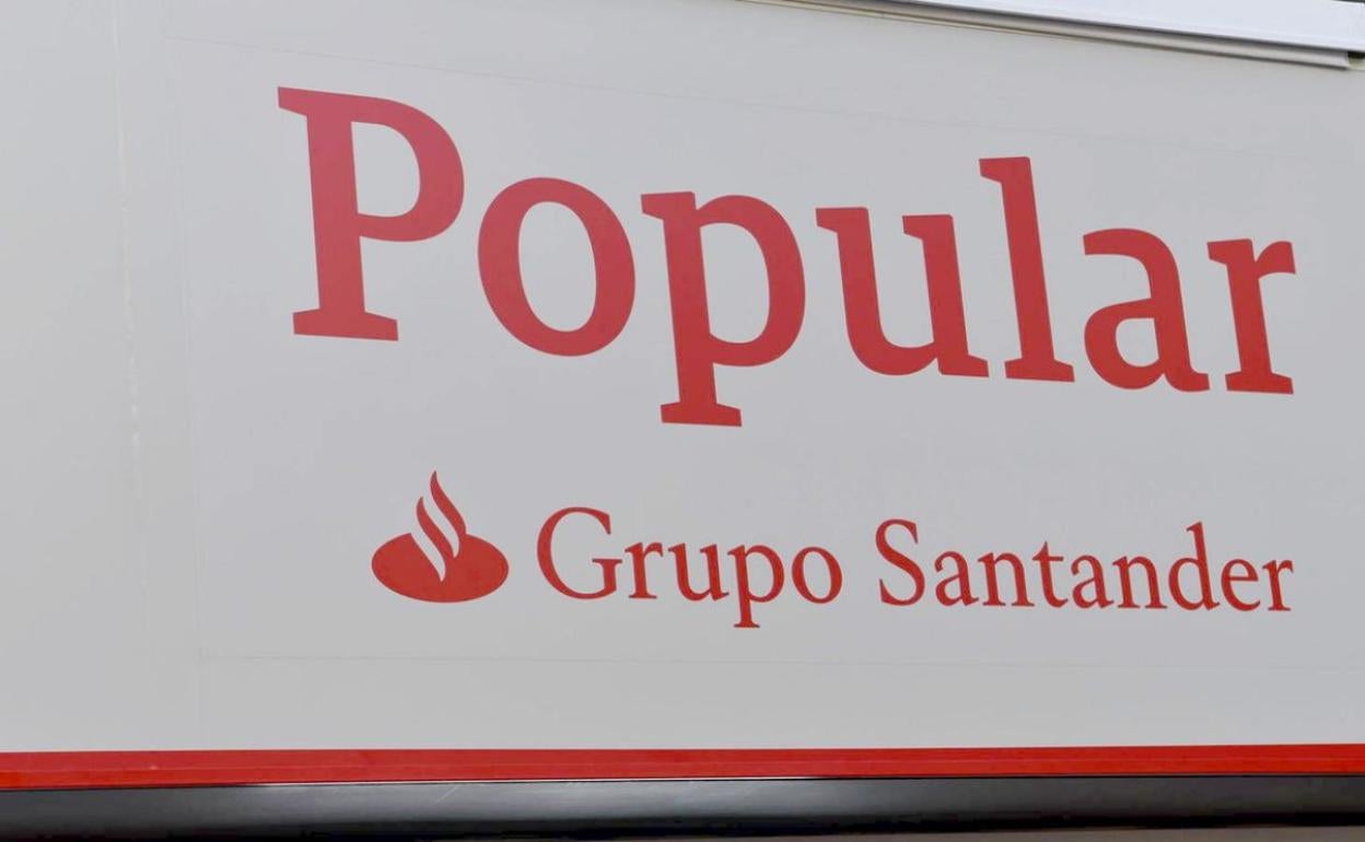 Imagen de la nueva imagen del Banco Popular tras ser adquirido por el Santander.