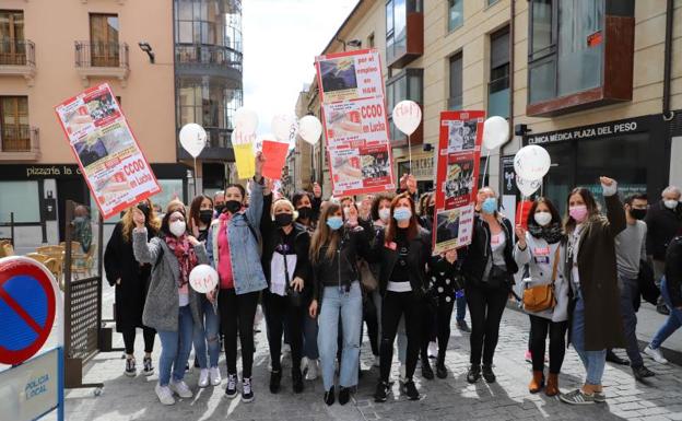 Las empleadas de H&M, durante la manifestación.