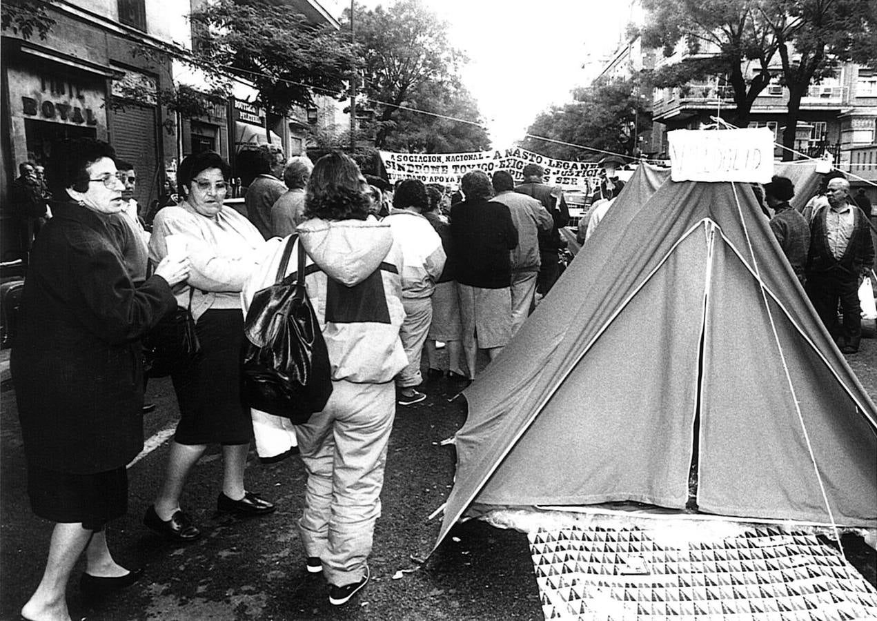 Una de las manifestaciones protagonizadas por los afectados por el síndrome tóxico.
