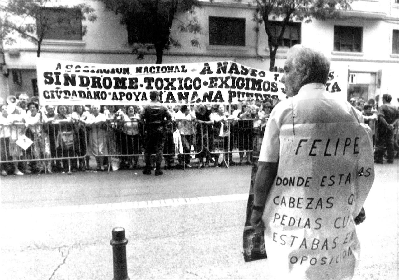 Una de las manifestaciones protagonizadas por los afectados por el síndrome tóxico.