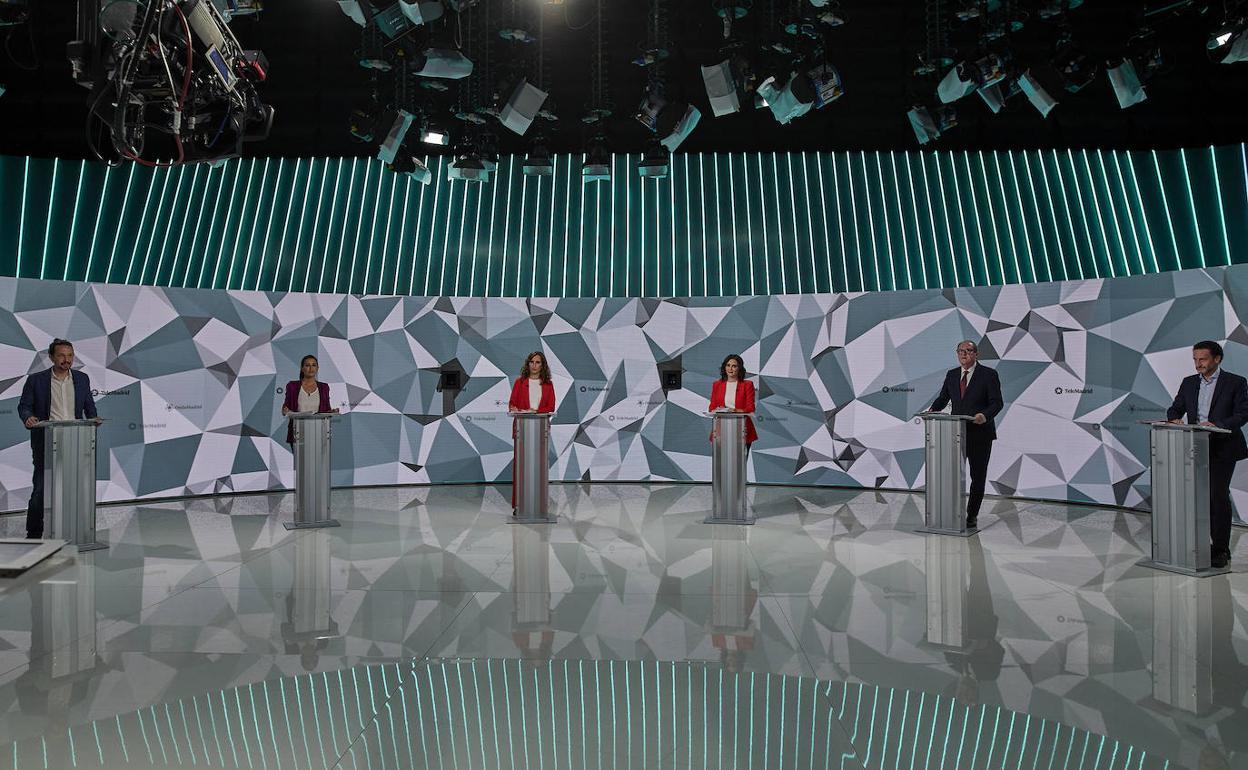 Debate electoral en Telemadrid previo a las elecciones a la Asamblea de Madrid.