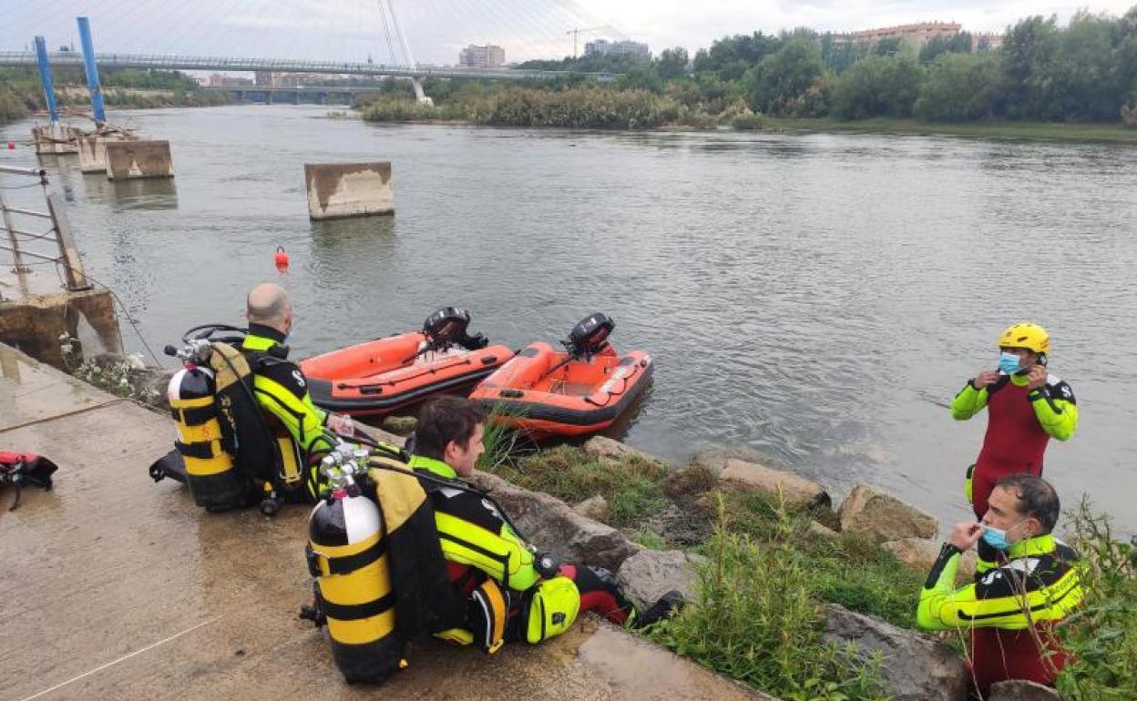 El operativo de búsqueda en el río Ebro. 