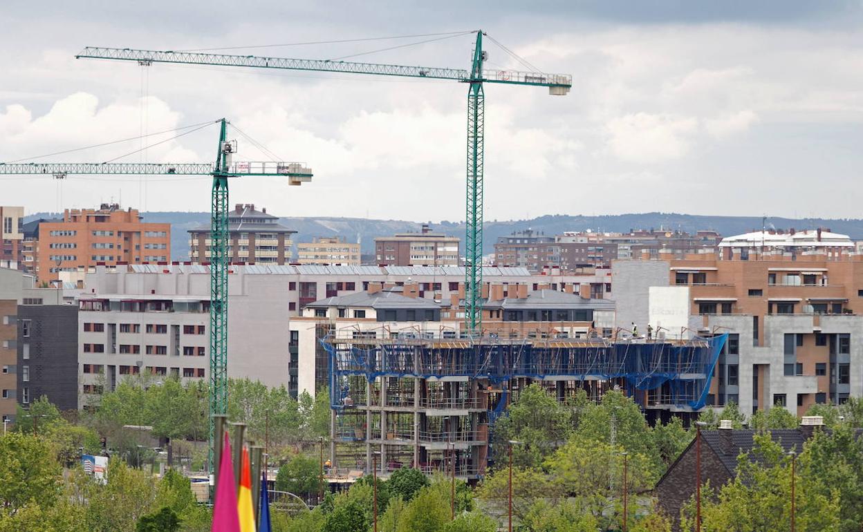 Obras en una parcela de Villa de Prado. 