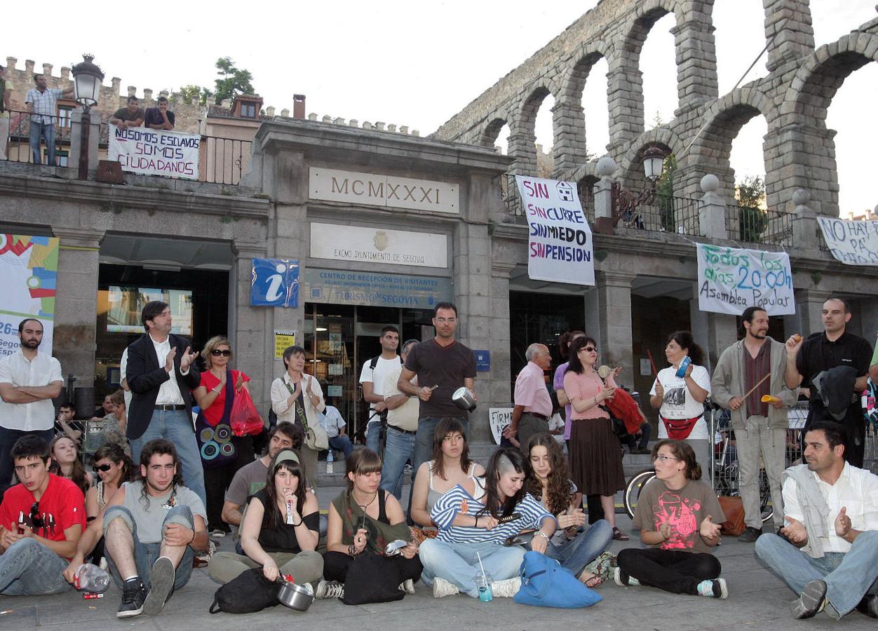Décimo aniversario del movimiento 15-M en Segovia.