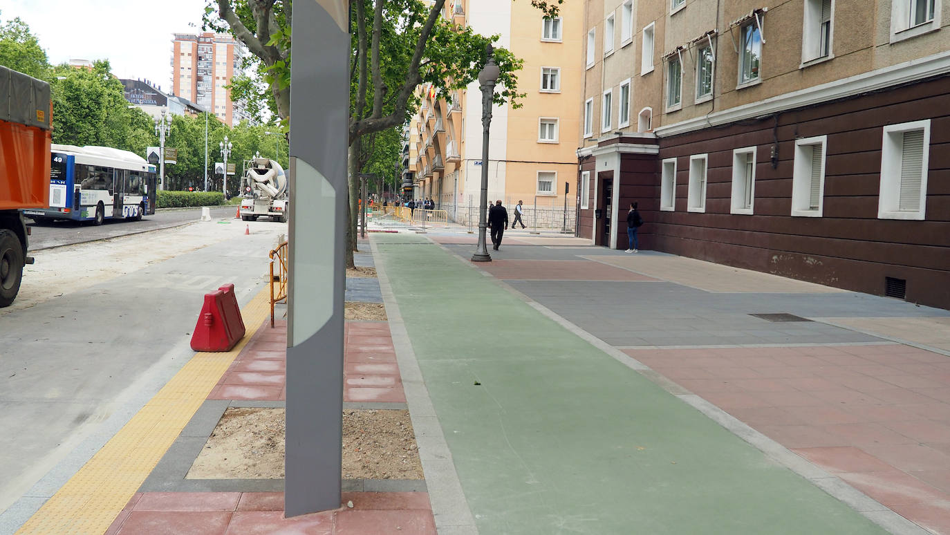 Fotos: Obras del carril bici del Paseo de Zorrilla hasta la Rubia