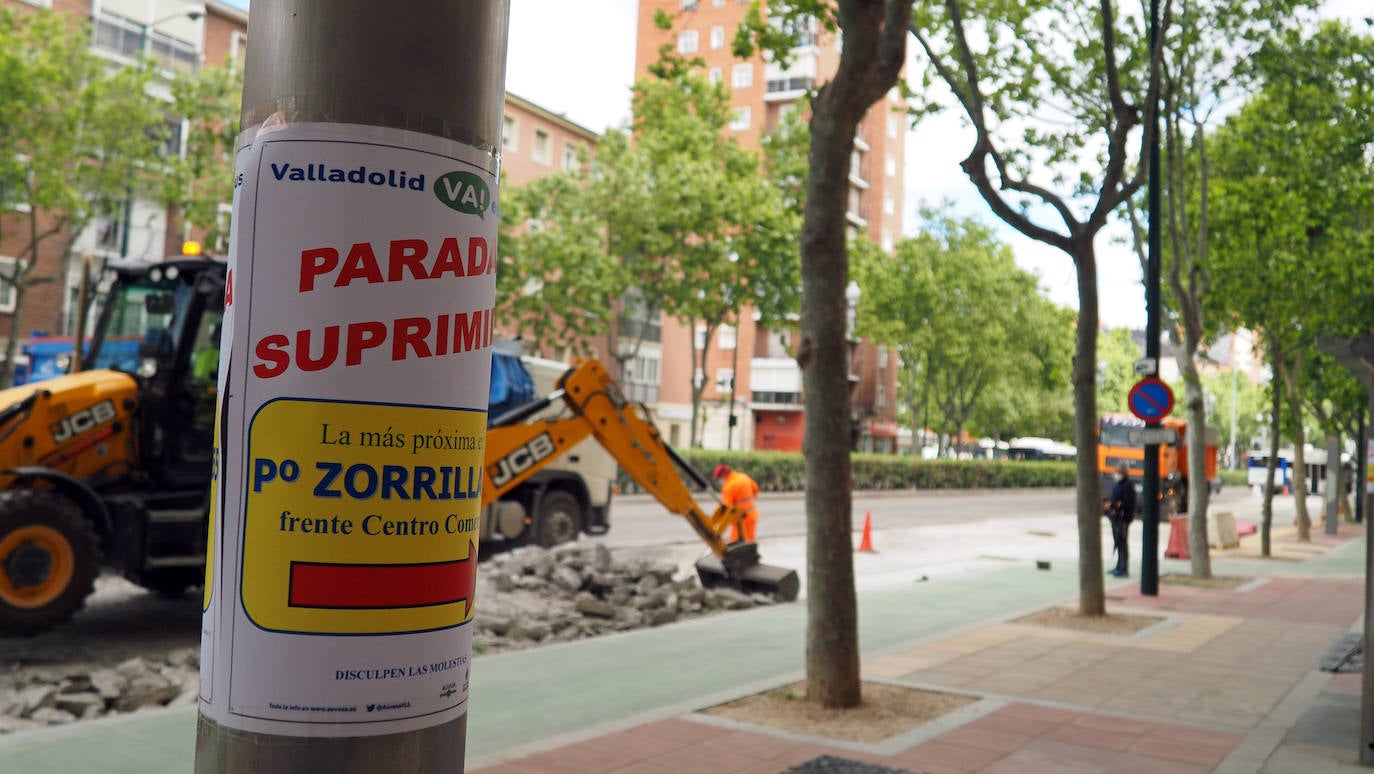 Fotos: Obras del carril bici del Paseo de Zorrilla hasta la Rubia