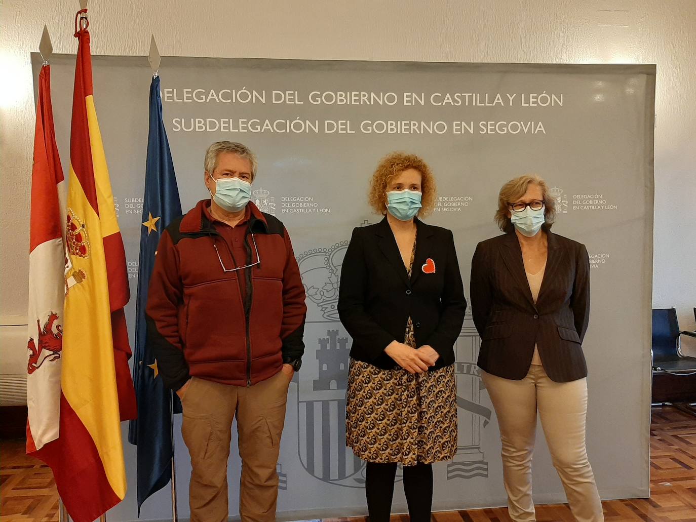 González de la Campa (d), junto al director de Montes de Valsaín, Javier Donés, y a la subdelegada del Gobierno en Segovia, Lirio Martín.