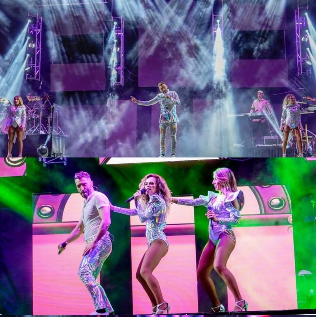 Orquesta La Huella, durante un espectáculo en la provincia de Segovia.