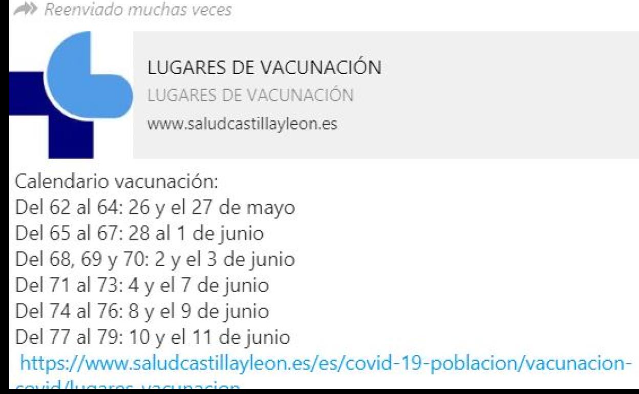 Vacuna contra la covid: La Junta desmiente las fechas de un falso calendario de vacunación que circula por redes