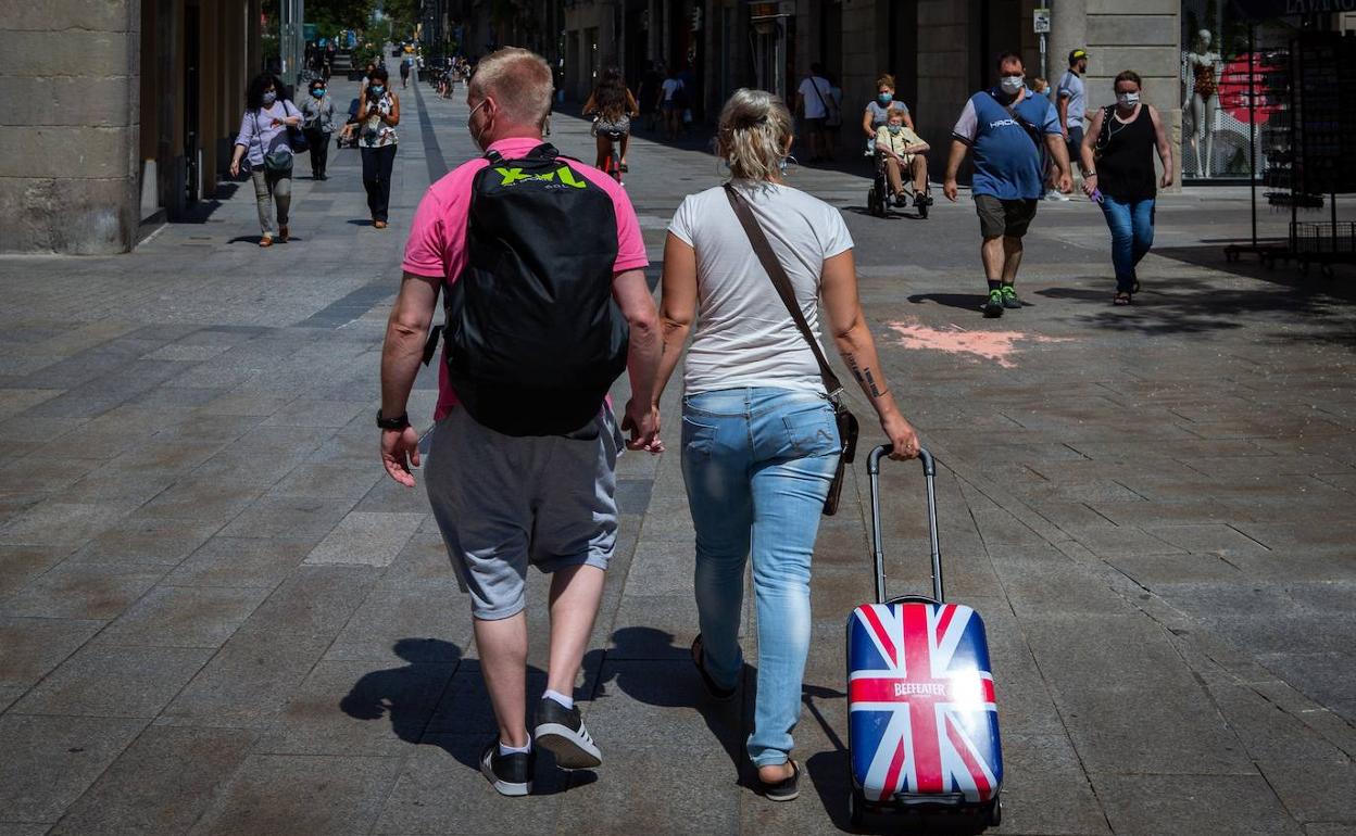 Turistas británicos en Barcelona.