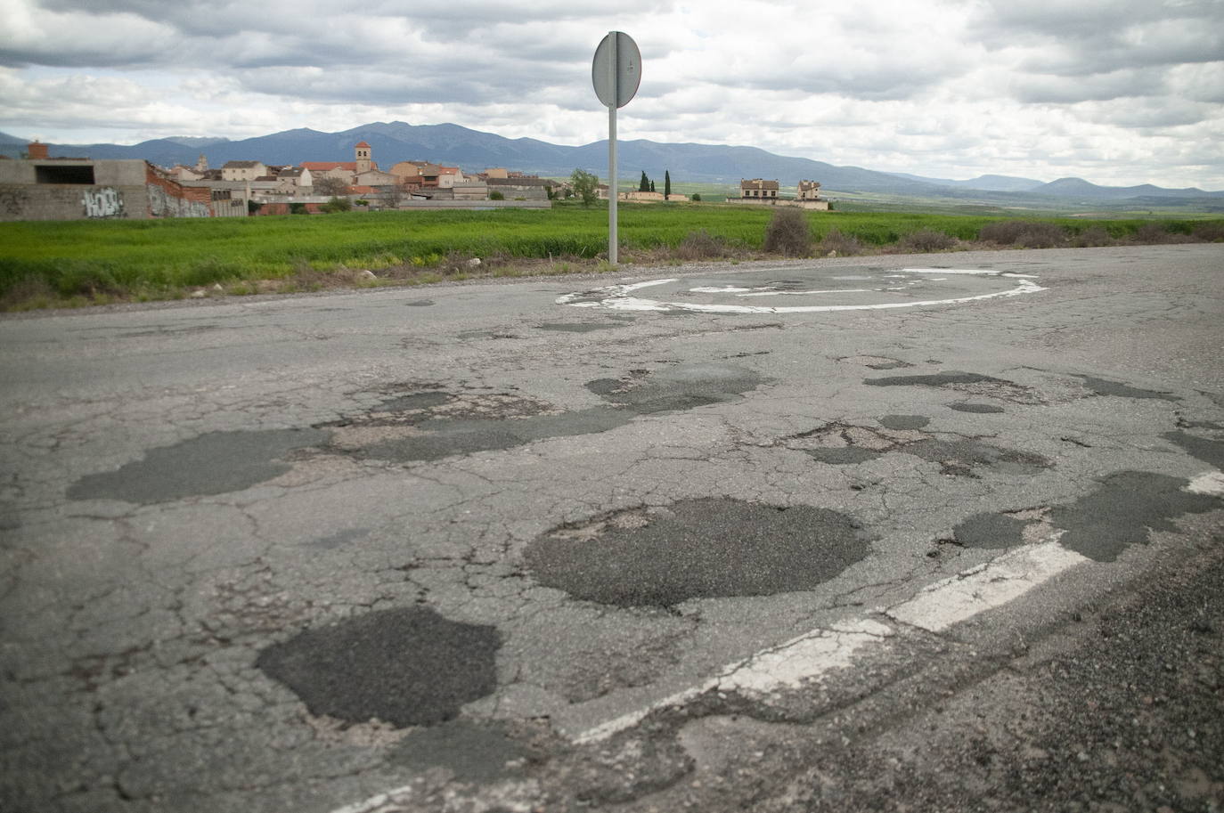 Estado de la carretera que une la autovía con Zamarramala.