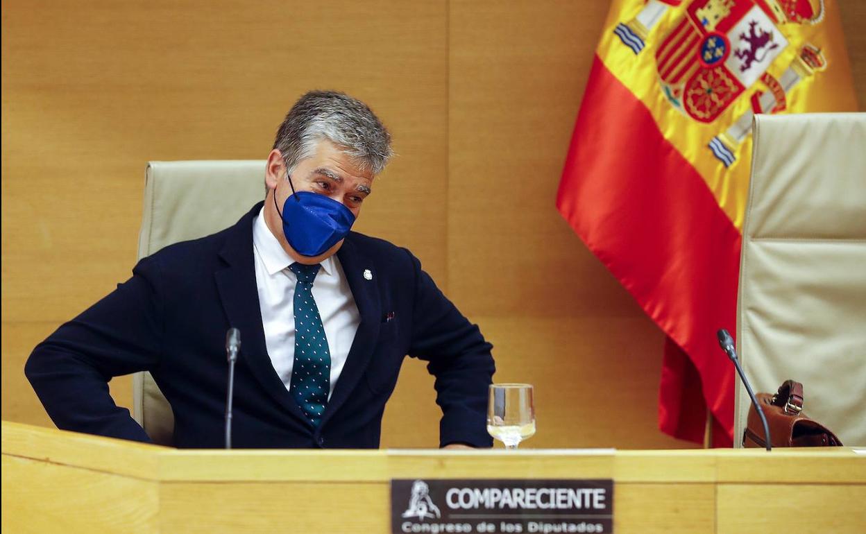 Ignacio Cosidó, durante su comparecencia en la comisión de investigación del Congreso de los Diputados. 