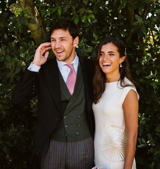 Elisa Labernia y Alberto, el día de su boda en Valladolid.