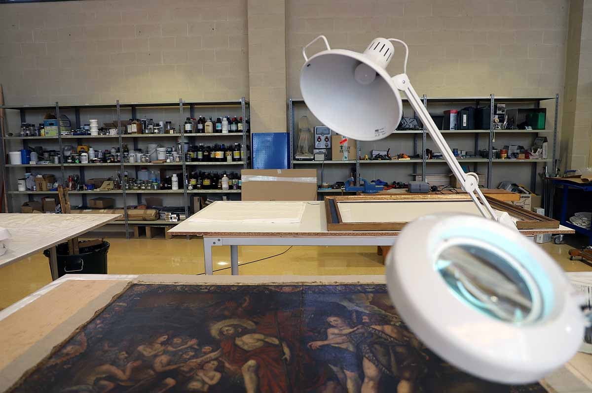 Espacio de trabajo de restauración en el Monasterio de San Agustín. 