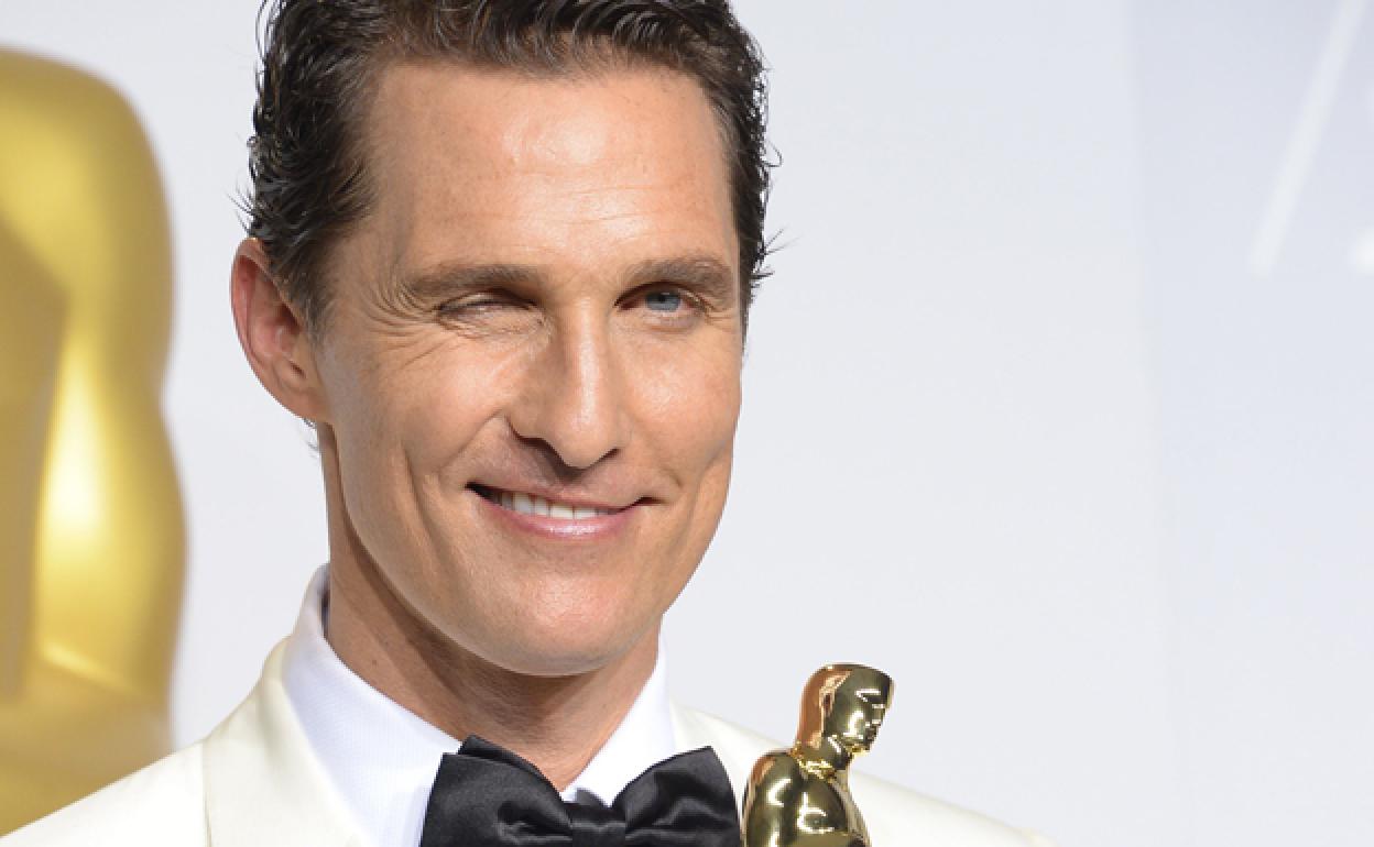 Matthew McConaughey tras ganar el Oscar al Mejor Actor, por 'Dallas Buyers Club'. 